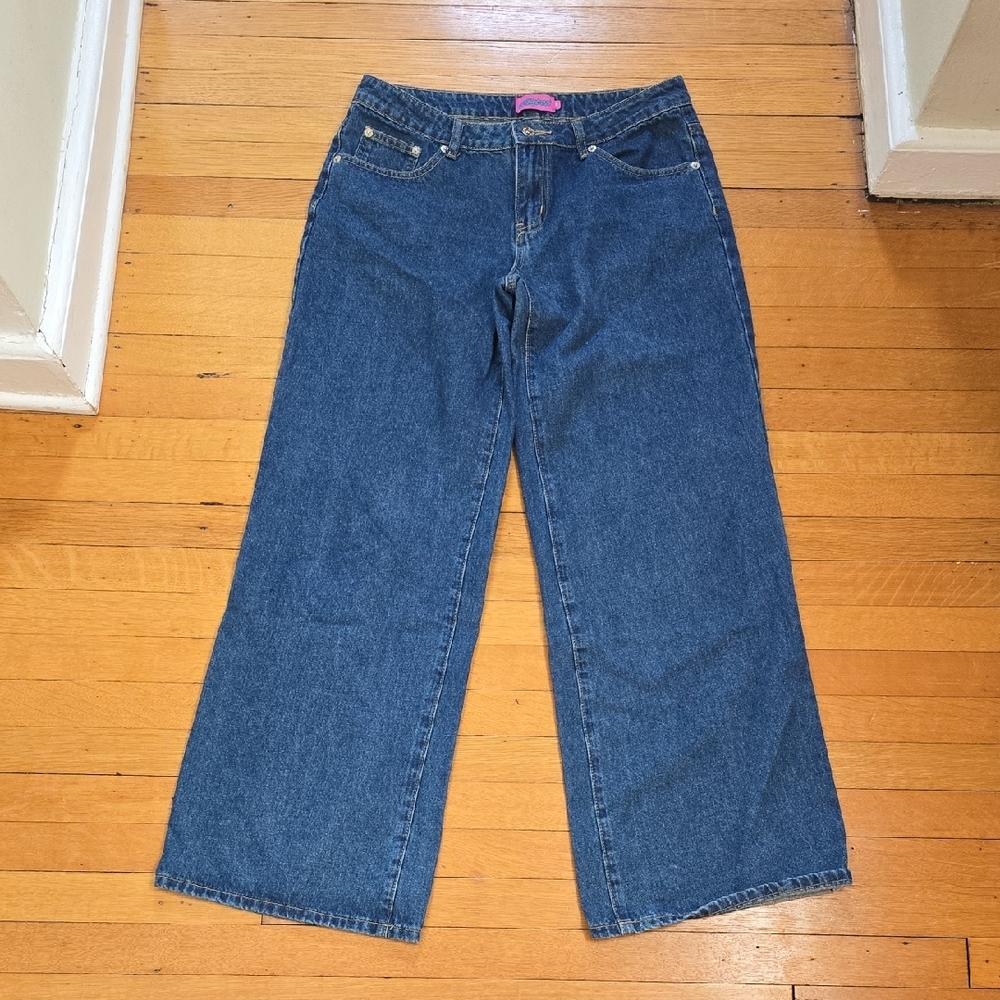 EDIKTED, Wide Leg Baggy, Medium Wash Jeans, EUC, Women's M (6/8)